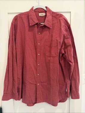J.Crew 100% Cotton Red Plaid Button-Down Shirt — Men’s XL